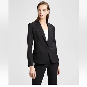 THEORY Gabe Black Wool Stretch One Button Blazer NWOT Blazer Jacket Size 2